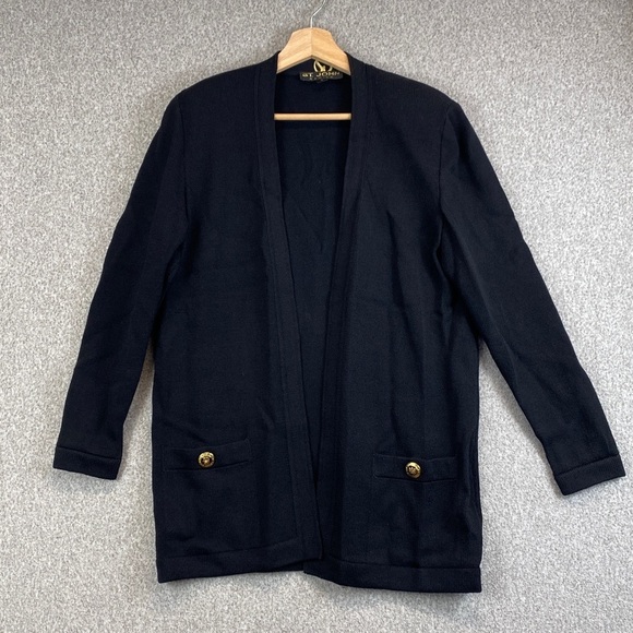St. John basics long line cardigan enameled button S quiet luxury sweater blazer - Picture 1 of 12